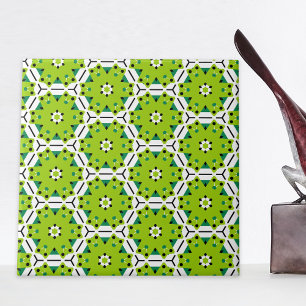 Modern Lime Green Hexagon Geometric Mönster Kakelplatta