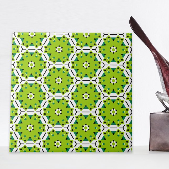 Modern Lime Green Hexagon Geometric Mönster Kakelplatta (Skapare uppladdad)