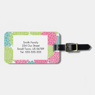 Modern Lime Green och Shock rosa Flowers Bagagebricka