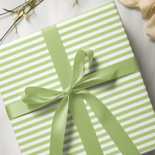 Modern Lime Green White Narrow Rand Presentpapper