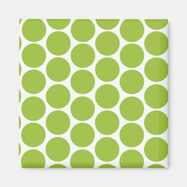 MODERN LIME GREEN, WHITE POLKA DOTS MAGNET (Framsidan)