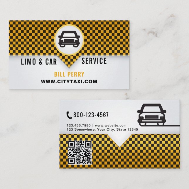 Modern Limo & Car Service Logo Design Visitkort (Fram/baksida)