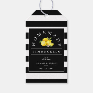 Modern Limoncello Black Rand Beverage Presentetikett