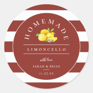Modern Limoncello Rustic Red Rand Runt Klistermärke