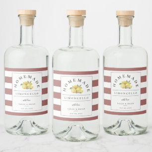 Modern Limoncello Rustic Ro Rand Spritflaskor Etikett
