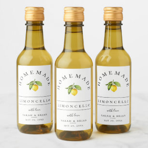 Modern Limoncello White Mini Beverage Label Vinetikett