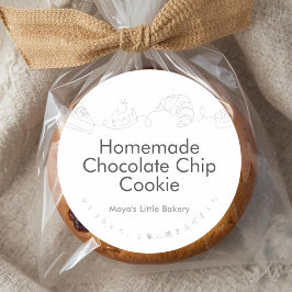 Modern Line Art Bakery Product Name Runt Klistermärke