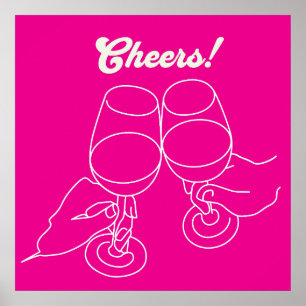 Modern Line Art Cheers Pub Poster