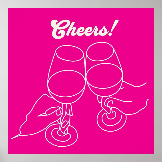 Modern Line Art Cheers Pub Poster (Framsidan)