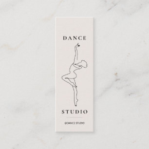 Modern Line Art Dance Studio Illustration Mini Visitkort