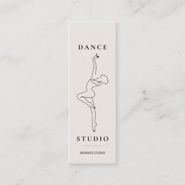 Modern Line Art Dance Studio Illustration Mini Visitkort (Framsida)