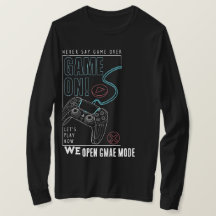 Modern Line-Art Gamer Grafik T-Shirt - Låt oss spe
