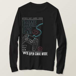Modern Line-Art Gamer Grafik T-Shirt - Låt oss spe