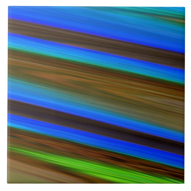 Modern Line Art Peacock Feather Färg Kakelplatta (Framsidan)