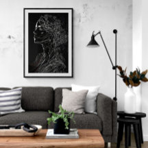 Modern Line Art Woman Porträtt Ai Art