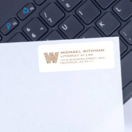 MODERN LINE MONOGRAM CORPORATE LAWYER ACCOUNTANT RETURADRESS ETIKETT