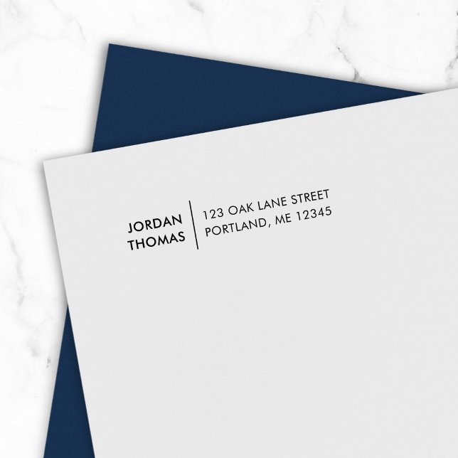 Modern Line Namn Returadress Självfärgande Stämpel (Skapare uppladdad)