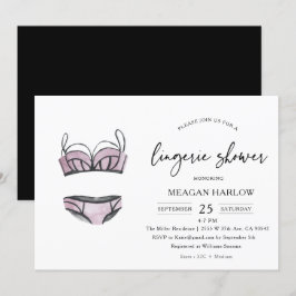 Modern Lingerie Shower Underwear Party Party-inbju Inbjudningar