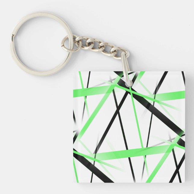Modern linje cool geometri vit svart limegrön (Framsidan)