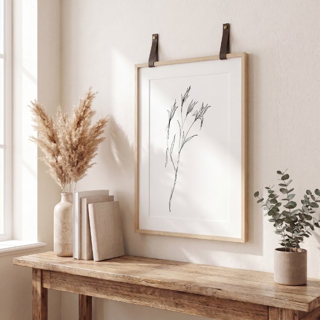Modern linjearbetad blomma elegant stilfull esteti poster (Skapare uppladdad)