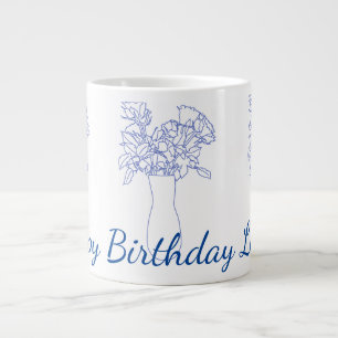 Modern linjeblomma, ursprunglig blombild jumbo mugg