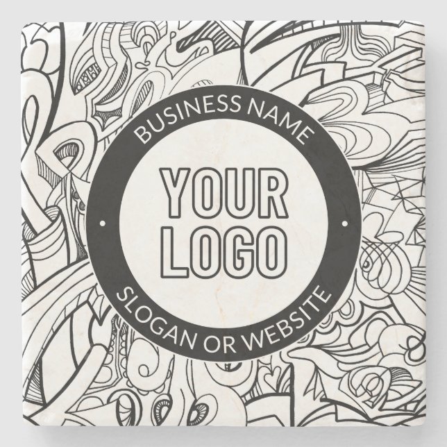 Modern linjegrafik och din Logotyp med redigerbar  Stenunderlägg (Framsidan)