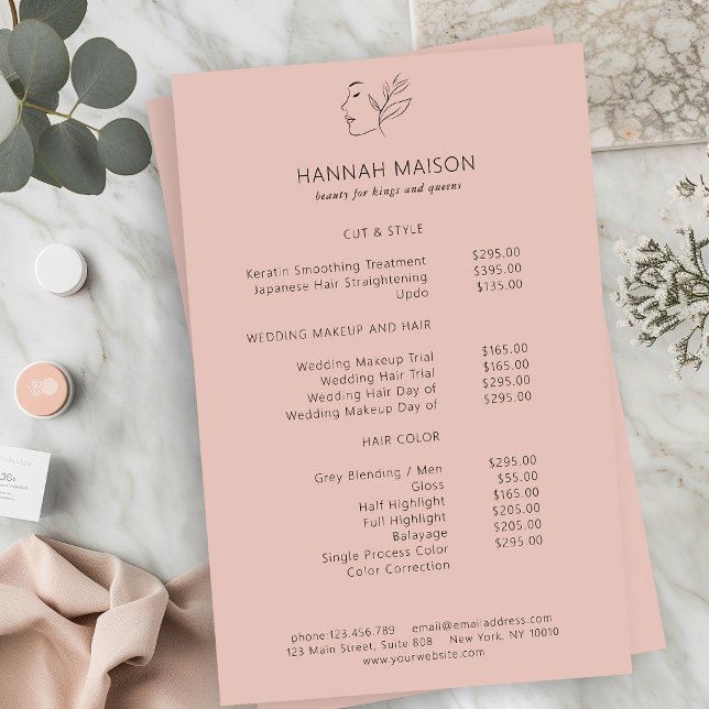 Modern, linjekonst, kvinna, läder, salon, Pricelis Flygblad (Skapare uppladdad)