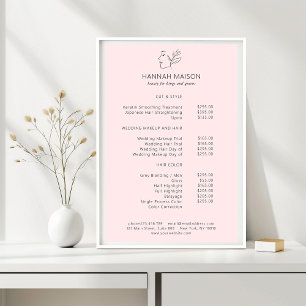 Modern, linjekonst, kvinna, läder, salon, Pricelis Poster