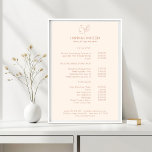 Modern, linjekonst, kvinna, läder, salon, Pricelis Poster<br><div class="desc">Modern,  linjekonst,  kvinna,  läder,  Salon,  Vitprislista Poster.</div>