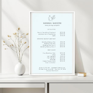 Modern, linjekonst, kvinna, läder, salon, Pricelis Poster