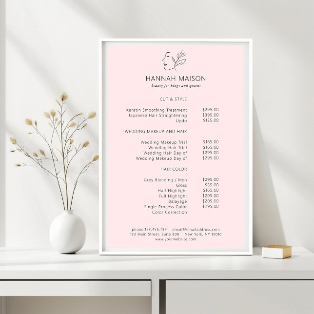 Modern, linjekonst, kvinna, läder, salon, Pricelis Poster (Skapare uppladdad)