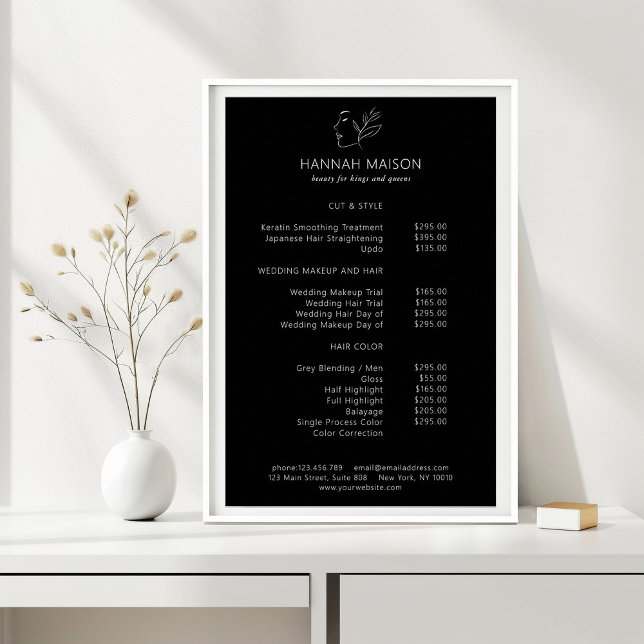 Modern, linjekonst, kvinna, läder, salon, Pricelis Poster (Skapare uppladdad)