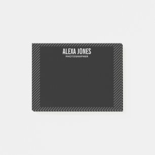 Modern Linjer Black Post-it Block