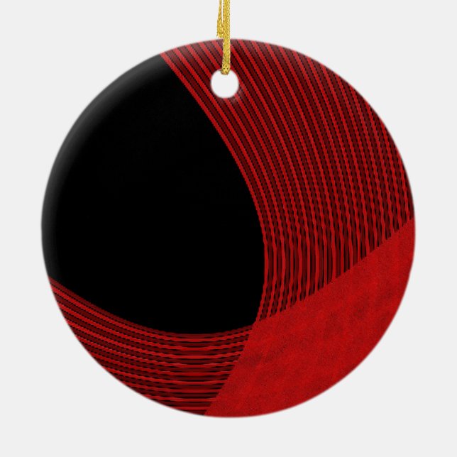 Modern Linjer Red and Black Julgransprydnad Keramik (Baksidan)