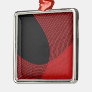 Modern Linjer Red and Black Julgransprydnad Metall