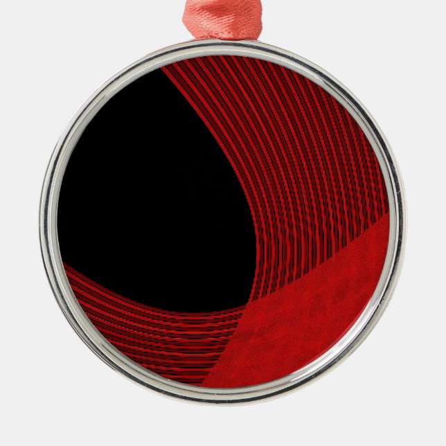 Modern Linjer Red and Black Julgransprydnad Metall (Framsidan)
