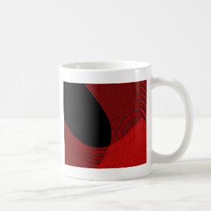 Modern Linjer Red and Black Kaffemugg