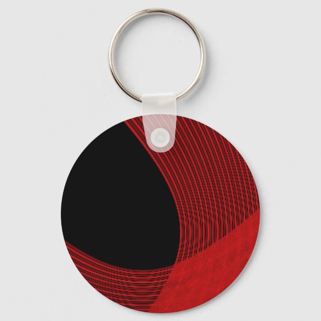 Modern Linjer Red and Black Nyckelring (Framsida)