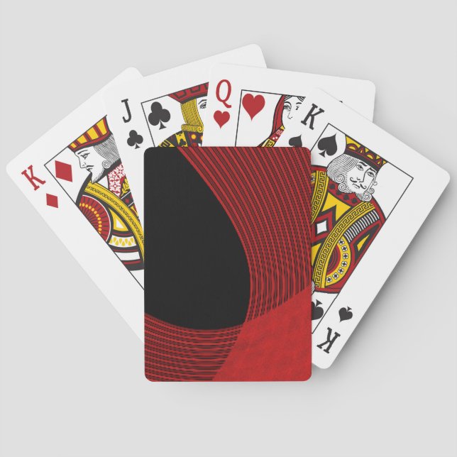 Modern Linjer Red and Black Spelkort (Baksidan)