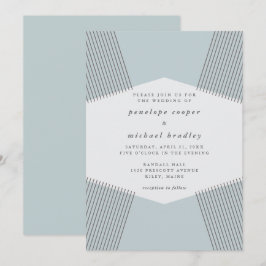 Modern Linjer Robin's Egg Blue Wedding bjudande Inbjudningar