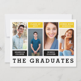 Modern Linjer Syskon Studenten-meddelande Inbjudningar