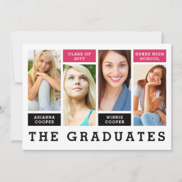 Modern Linjer Syskon Studenten-meddelande Inbjudningar