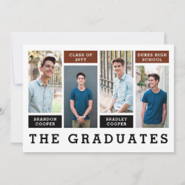 Modern Linjer Syskon Studenten-meddelande Inbjudningar