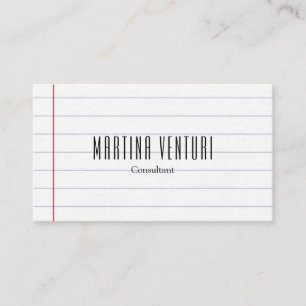 Modern Linjerad Papper Professionell, svart vit Visitkort