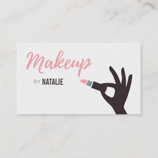 Modern Lipstick Makeup Artist Business Cards Visitkort (Framsida)