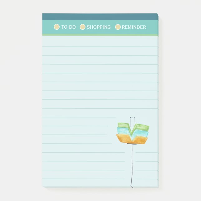 Modern lista med lågprisköp i linjerad Snyggt Post-it Block (Framsida)