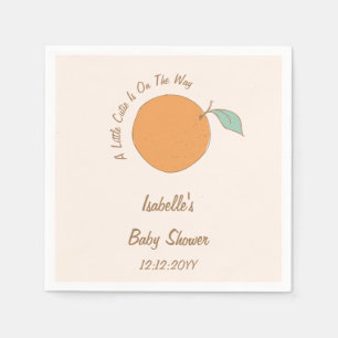 Modern Lite Mysig Bebis Babyshower Orange Pappersservett