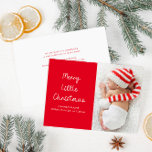 Modern liten julomsfoto julkort<br><div class="desc">tillkännage att din nyaste familjemedlem föds i julas med detta vita skript med ett underbart nyfött foto från baby,  så kan det här kortets bild och textdetaljer vara personlig.</div>