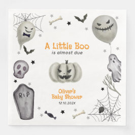 Modern Little Boo Ghost Boy Shower Pappersservett