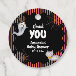 Modern Little Boo Ghost Cat Baby Shower Gåvor Etiketter